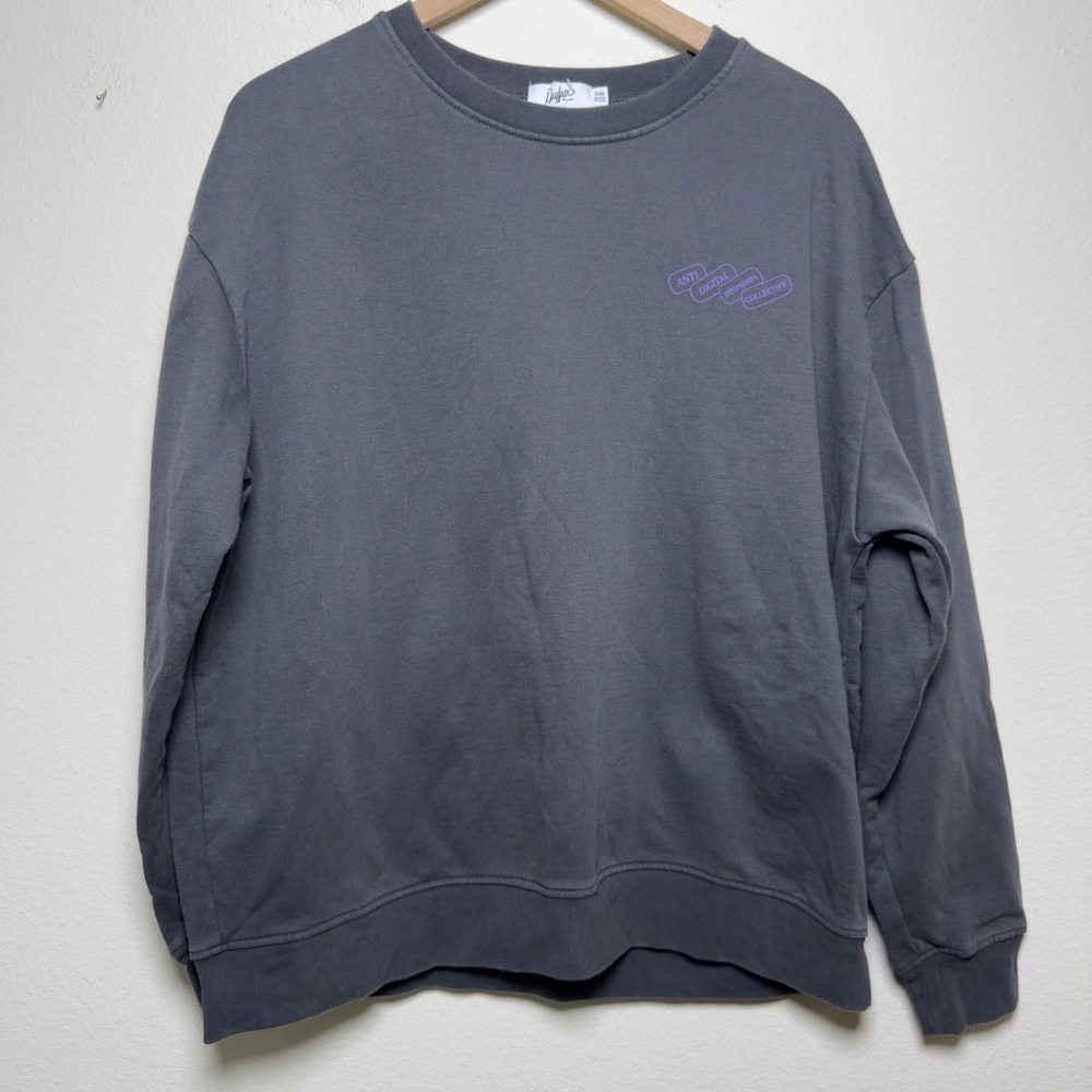 The Mayfair Group Womens 100% Cotton Sweatshirt OS Grey Anti Digital Dysphoria